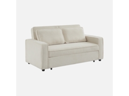 I Sweeek Sofá Cama Bouclette De 3 Lugares Branco Creme