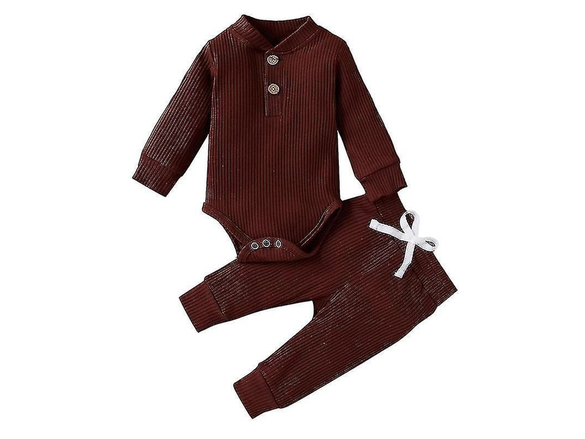 Fasst conjunto 2 Peças para Bebê com Gola Redonda e Calcinha de Manga Longa, Tecido de Algodão Elástico, para Festas e Ocasiões Diárias