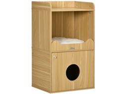 Caixa de Areia para Gatos de 3 Níveis com Compartimento Fechado e Almofada E-TOWN COMMERCE GMBH (60x45x103cm)