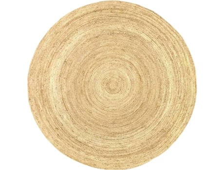 Tapete Coshano Yute Natural Redonda Fibra Trenzado Mano Salón Fibra De Yute Castanho (200x200cm)