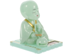 Estátua Solar Carro Plástico Verde Claro Resistente Desbotamento Decoração Elegante Painel Buda Mesa Ao GOKOCO
