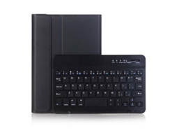 Teclado Bluetooth Com Capa De Couro, Preto Teclado Padrão Preto, Galaxy Tab A 10.5 T590/t595 Yunzii