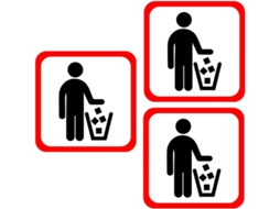 De 3 Adesivos De Pvc De 20x20cm Com Aviso Para Lixeiras, Adesivos Decorativos De Parede Para Sala De Estar, Quarto E Gokoco