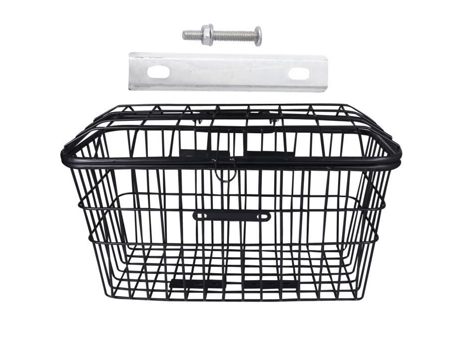 Cesto De Bicicleta Vorcool Ferro Fixação No Guiador Frontal Sem Ferramentas Preto 49,5x28,5x27cm