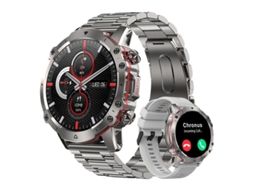 Smartwatch Bestvite Ak56 Prata Bluetooth Chamada De Voz Masculino À Prova Dágua Prata
