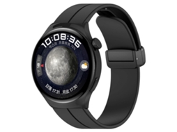 Pulseira De Silicone Preta Dobrável Com Fecho De Pressão Groove, 18 Mm