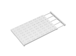 Divisor De Prateleira Ajustável - Organizador De Armário - Organizador De Cozinha - Design Vazado - Branco - 42 Cm × 38-60 Cm