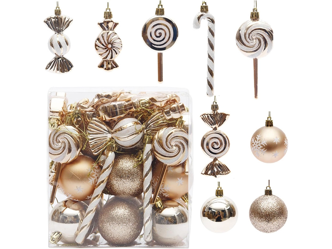 Conjunto De 36 Enfeites Para Árvore De Natal.