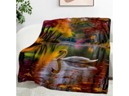 Manta Swan Blanket Forest 100x130 Cm Multifuncional Macia e Aconchegante em Flanela para Cama Cobertor Cochilo