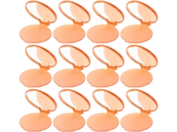 Espelhos redondos e duplos para bolsas, cor aleatória, plástico, pacote com 24 unidades.
