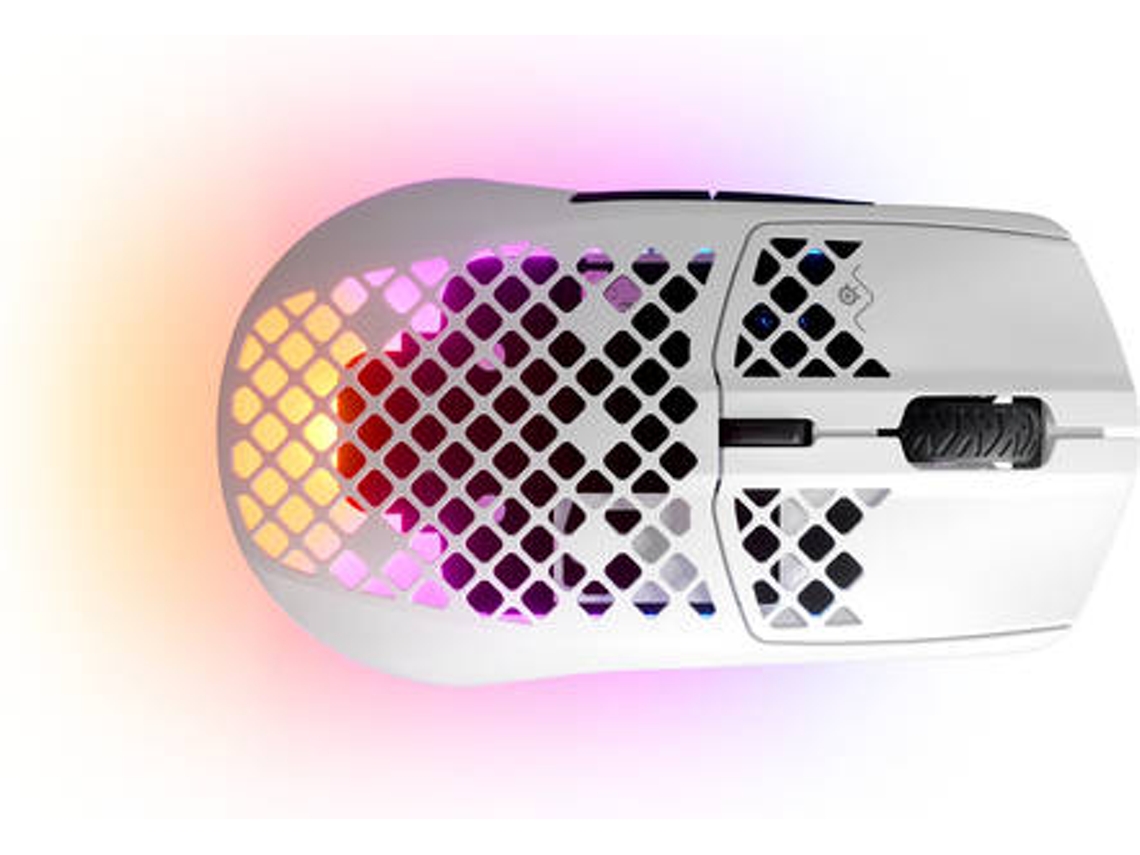 rato gaming steelseries aerox 3 2022 wireless 18000 dpi branco