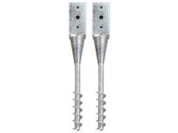 Vidaxl Estacas De Enterrar 2 Pcs 7x7x56 Cm Aço Galvanizado Prateado