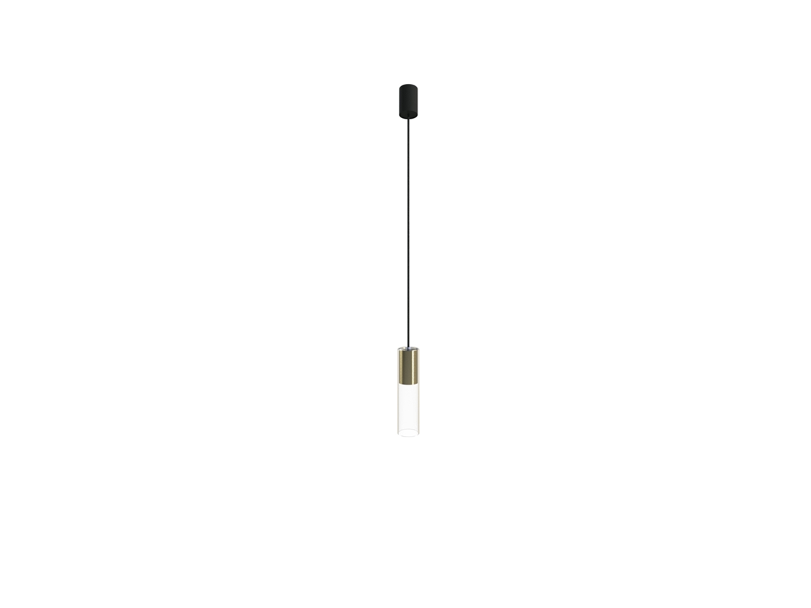 Candeeiro NOWODVORSKI Cylinder Solid Brass M Candeeiro De Suspensão (Transparente - Vidro)