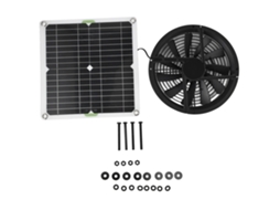 Kit Ventilador Painel Solar 10in 100w Galinha Galpão Estufa