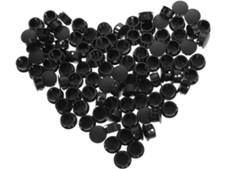 Conjunto De 100 Tampões Plástico Redondos 16mm Para Furos Pequenos, Pretos, Protetores Para Móveis, Painéis E Armários