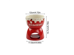 Conjunto De Canecas De Cerâmica Para Derreter Chocolate, Cor Vermelho, Manteiga E Fondue, Para Jantares, Aperitivos
