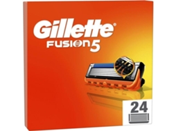 Recargas De Navalhas Gillette Fusion5 Para Homens, Pacote De 24, Lâminas Anti-fricção