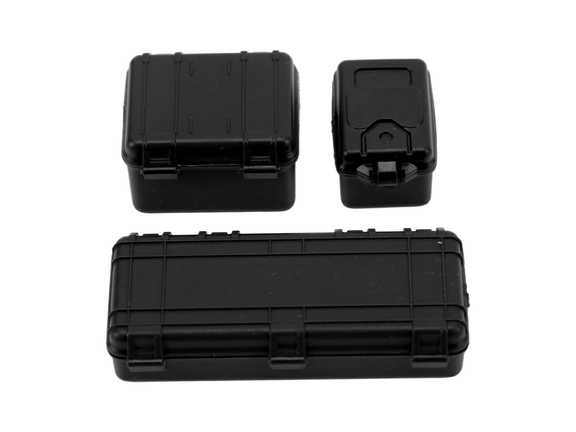 Mali 3 Peças Mala Simulada Carro Rc Grande Médio Pequeno Decoração Crawler 1/18 1/24 Preto