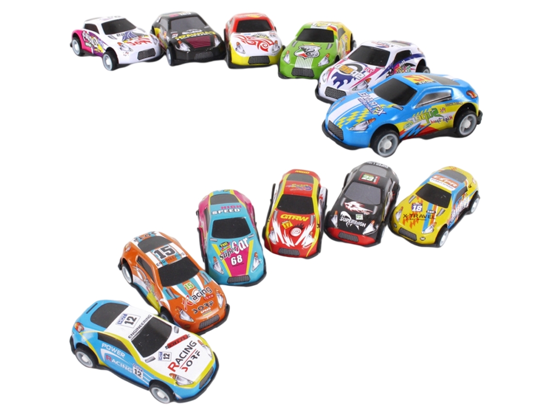 Mali carros de Brinquedo de Mola Retrátil Mini Metálicos 12 Veículos de Corrida para Crianças