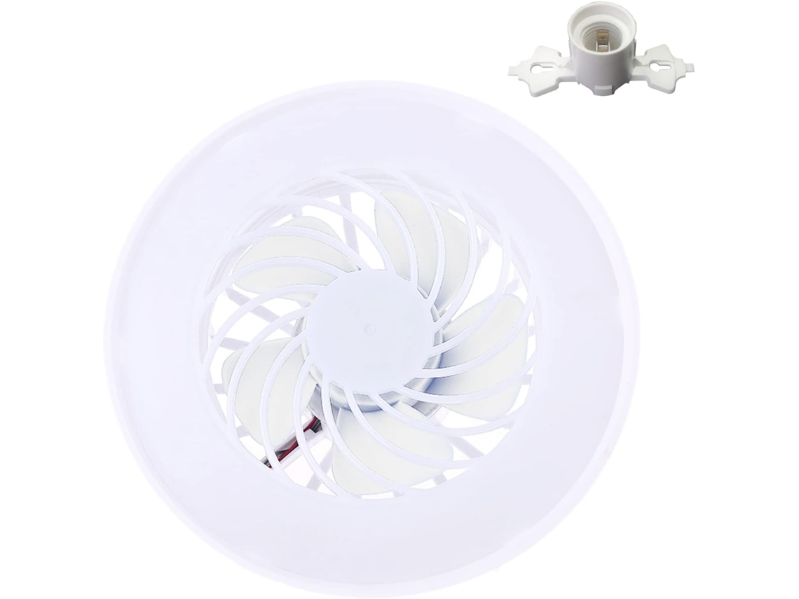 Ventilador De Teto E27 Com Luz Led, 5 Pás, Design Moderno, 14,7 Cm,