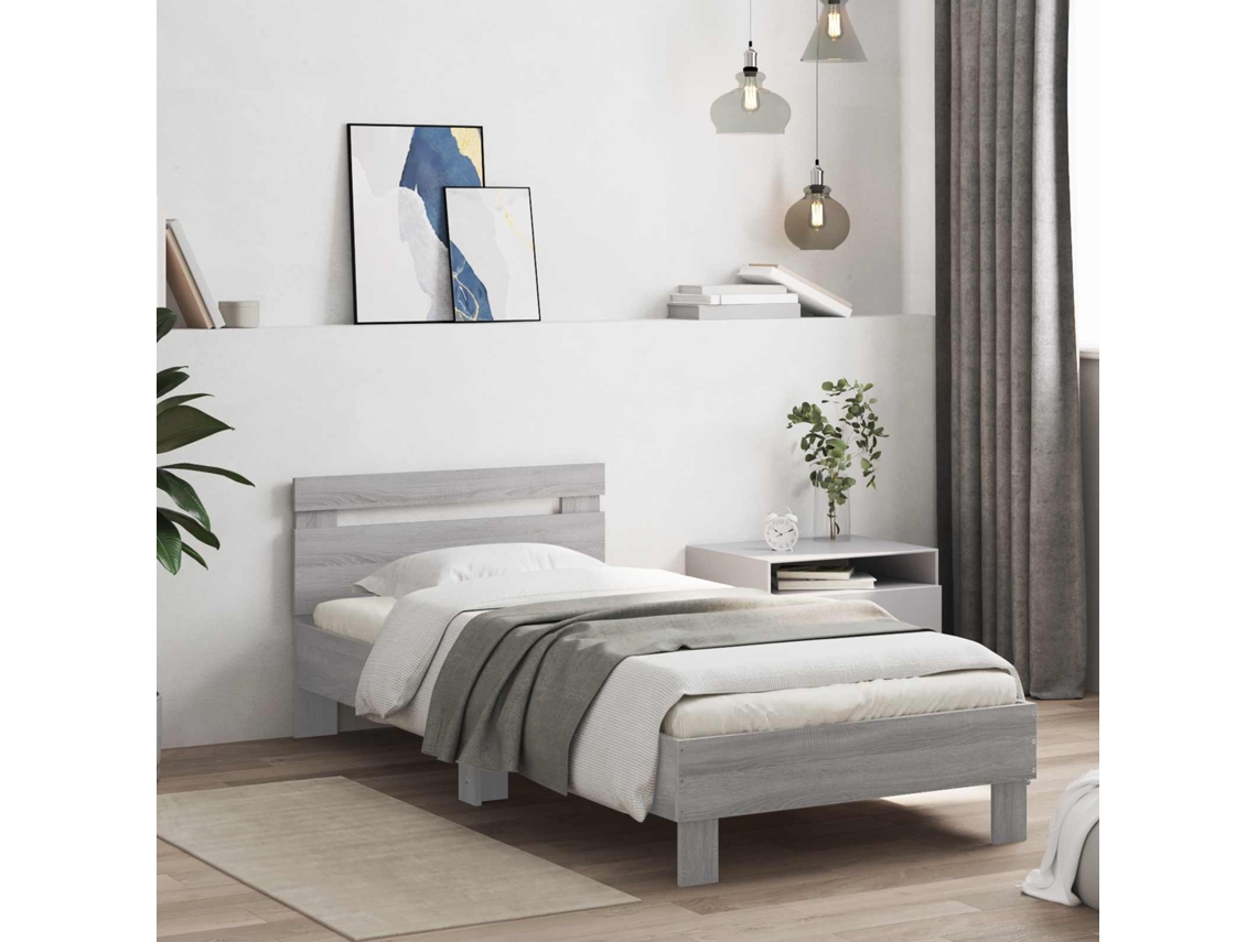 Vidaxl Estrutura Da Cama Sonoma Cinzento Derivados De Madeira
