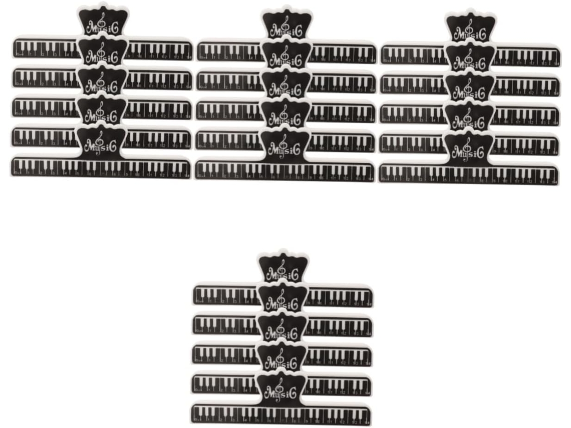 Bestonzon Conjunto de 20 prendedores para partituras de piano, suportes para partituras, design portátil