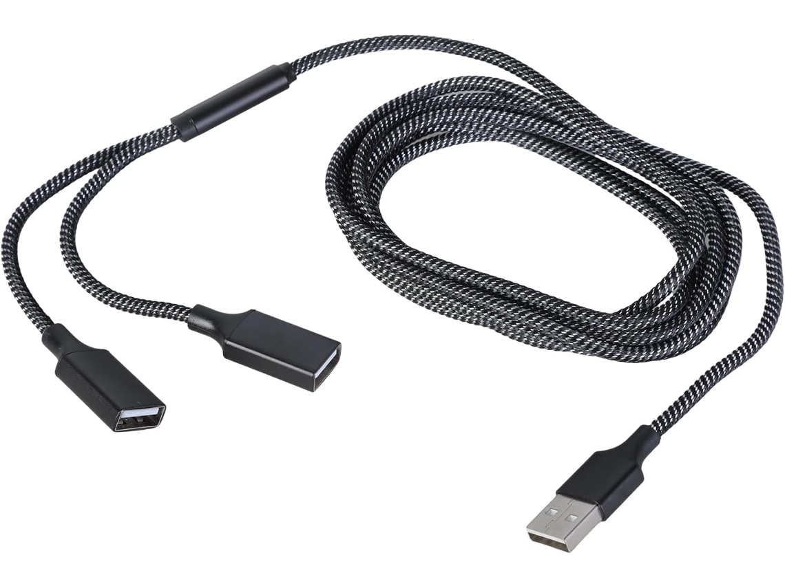 Cabo Extensor Usb Macho Para Duas Fêmeas Expandir A Porta Em Teclados