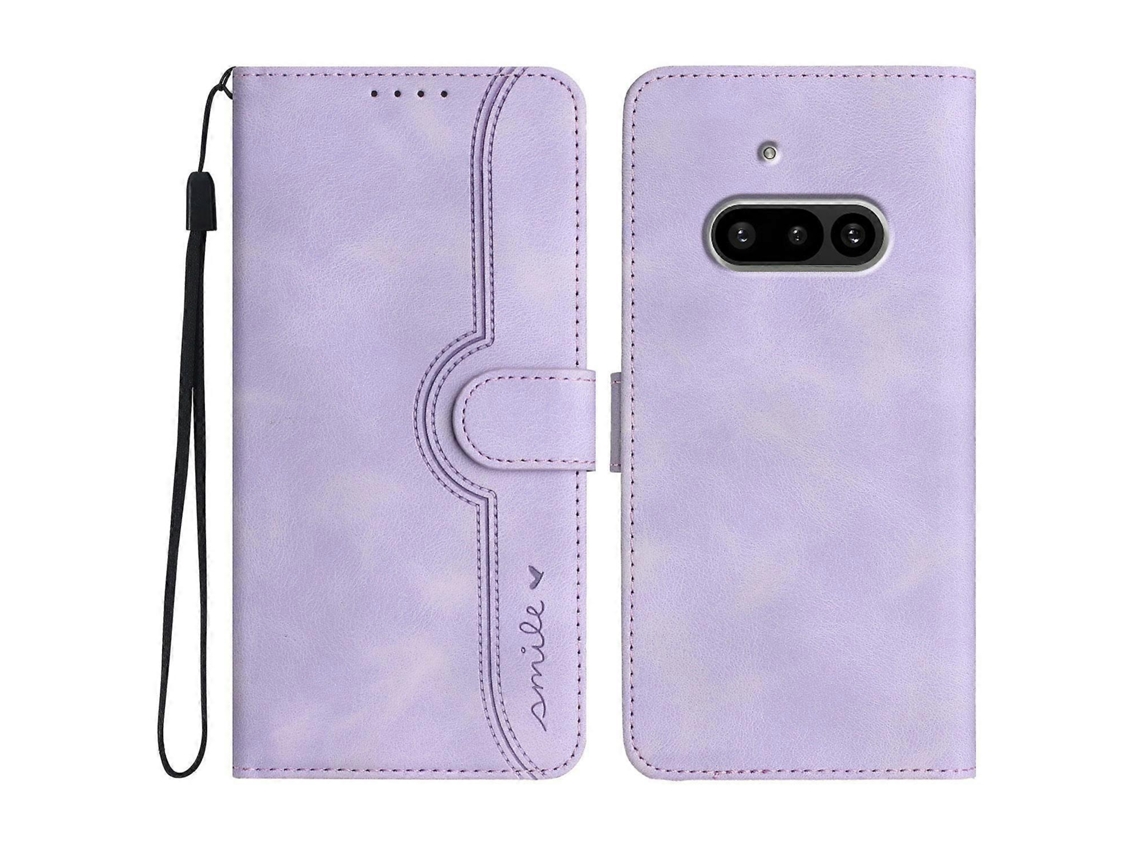 Capa Para Celular Nothing Phone 3a Em Couro Sintético Com Estampa De Coração E Toque Aveludado.
