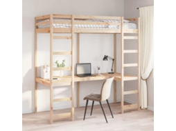 Vidaxl Estrutura De Cama Loft Natural 90 X 200 Cm