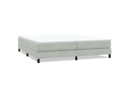 Cama com Molas em Veludo Cinzento Claro MAISON EXCLUSIVE (200x220 cm)