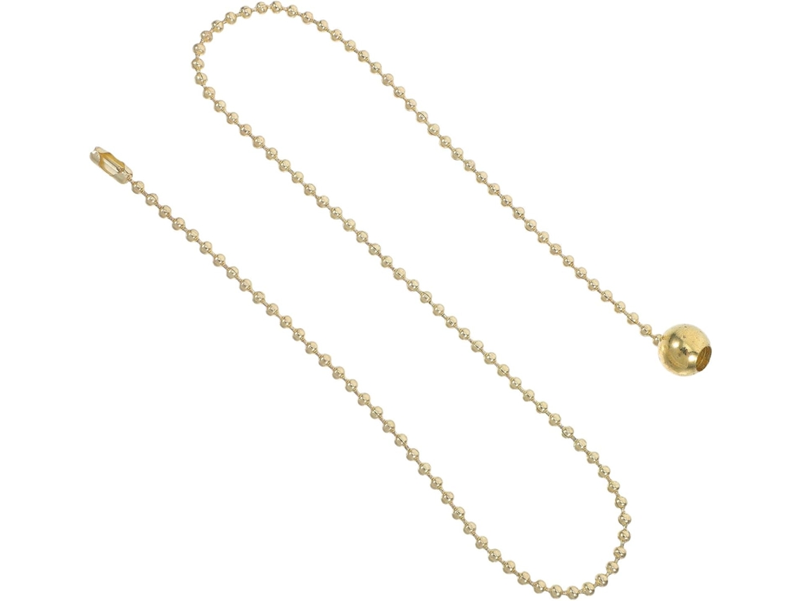 Corrente De Puxar Com Bolinhas Redondas Em Metal Dourado, Elegante