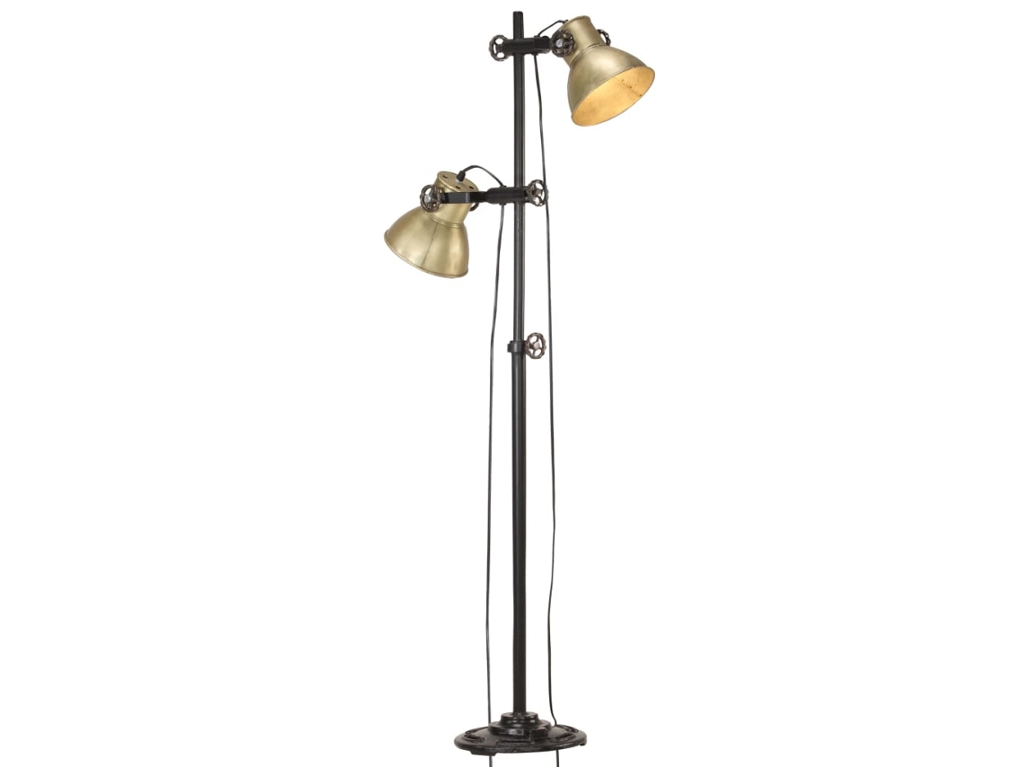 Vidaxl Candeeiro De Pé Com 2 Abajures E27 Ferro Fundido Bronze