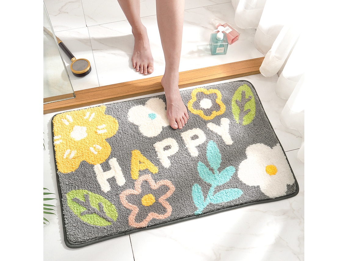 Tapete de Banho LUUCOZK Antiderrapantes Absorventes Secagem Rápida Poliéster Multicor (50x80cm)