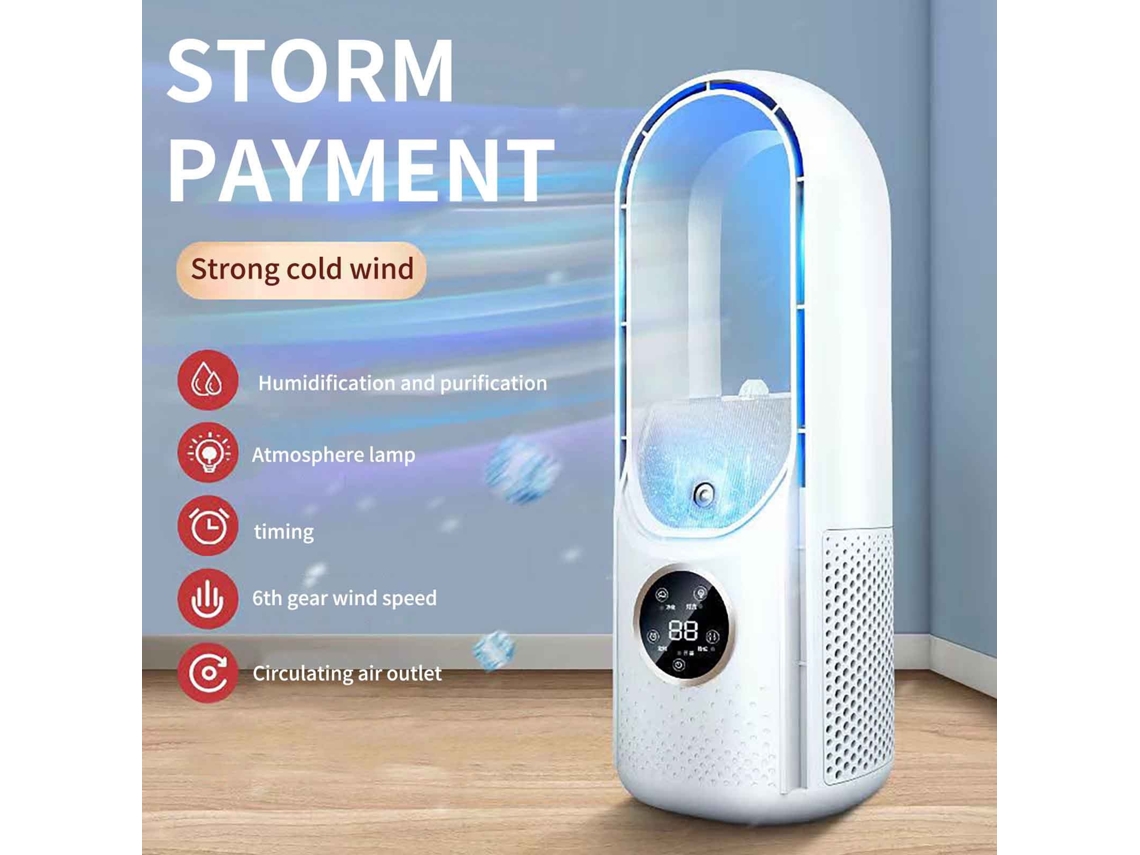 Ventilador Usb Sem Folhas Com Função De Hidratação