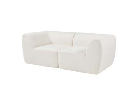 Sofá Modular De 2 Lugares Hurvas Bouclé Branco Creme En.casa