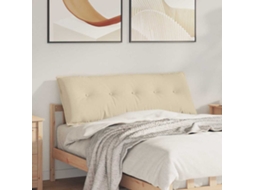 Vidaxl Travesseiro Para Costas Creme 140 X 19 X 50 Cm Tecido