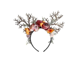 Tiara De Chifres De Veado Com Flores, Acessório De Cabelo Natalino Para Meninas. Hengjian