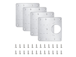 4-pack Of 9x9cm Stainless Steel Hinge Repair Boards, Kitchen Cabinet Door Reinforcement Kit (includes 24 Screws)