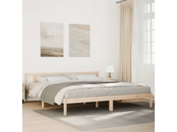 Cama Extra Longa Sem Colchão 200x210 Cm Madeira De Pinho Maciça