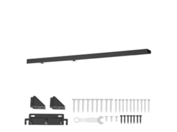 Kit De Ferragens Para Portas Deslizantes 152,4 Cm, Ferragem Porta Deslizante Trilho Duplo Liga Alumínio, Sistemas 2 Com Espessura 25-45 Mm E Largura