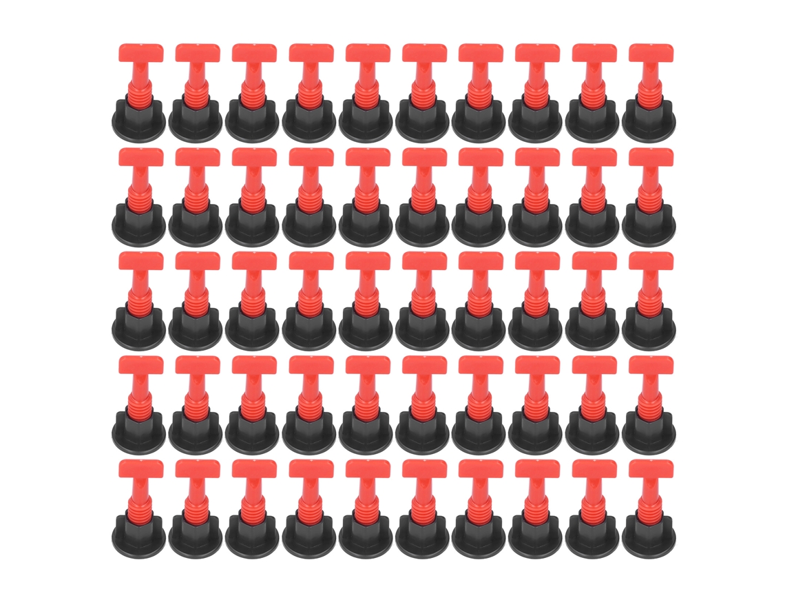 Lurelia Kit Nivelador De Azulejos, 50 Espaçadores E 1 Chave, 1,5 Mm, Vermelho, Aço Inoxidável Para Piso, Ref W171