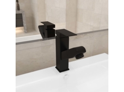 Vidaxl Torneira Extraível P/ Lavatório Casa De Banho 157x172 Mm Preto