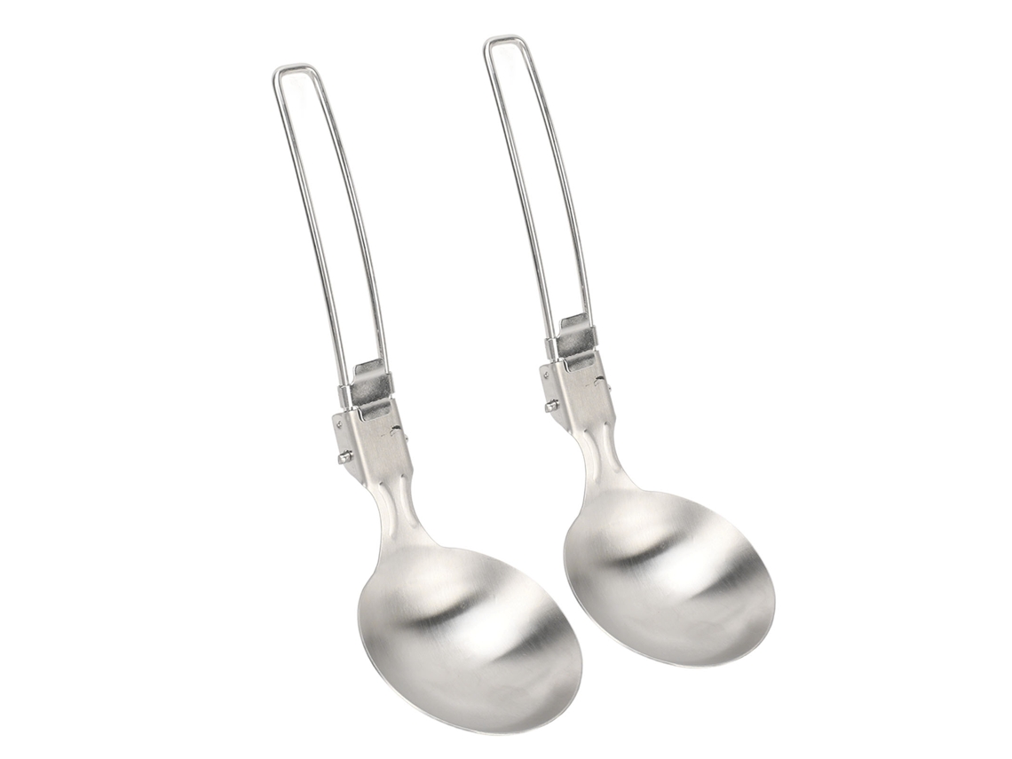 Colher Plegável Inox 304 Portátil Camping Hiking