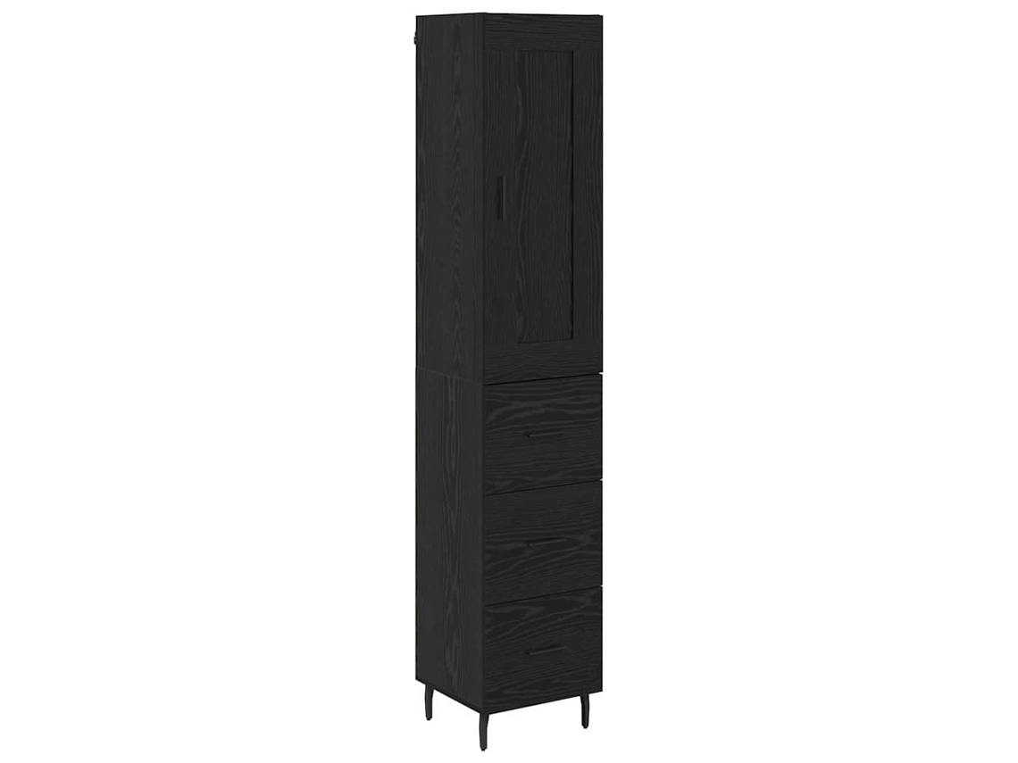 Conjunto 1 Armazenamento Da Estante Vidaxl Preto Derivados De Madeira (34,5 X 34 X 180 Cm)