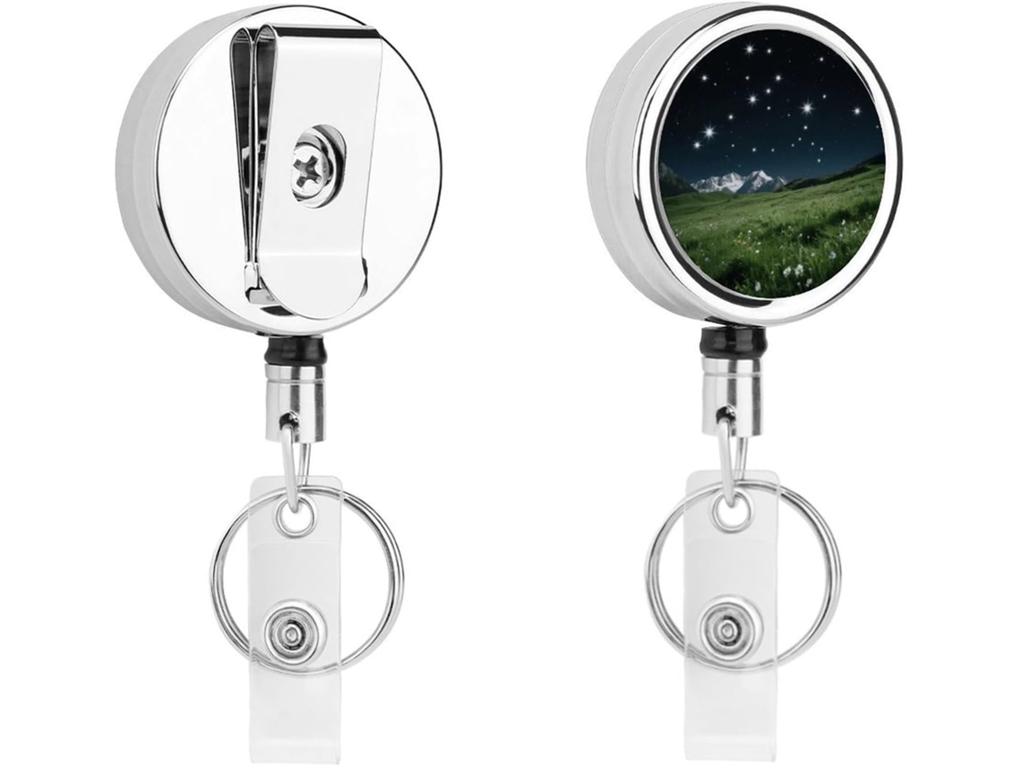 Porta Crachá Retrátil Alpine Meadow Stars, Moderno E Resistente, Com Clipe De Metal E Cordão De Nylon De 68cm, Ideal