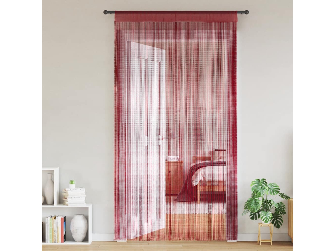 Maison Exclusive - Cortinas De Fios 2 Pcs 140x250 Cm Bordô