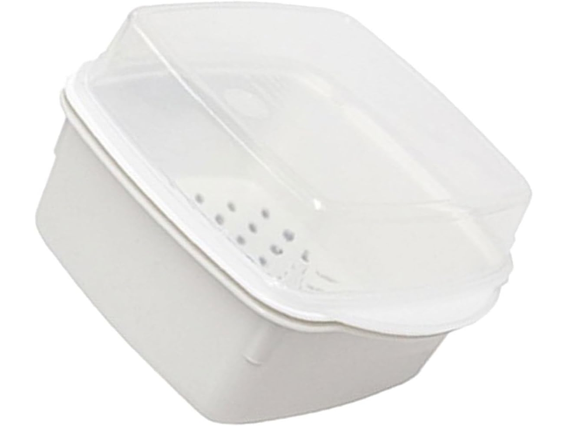 Caixa De Cozimento A Vapor Alimentos Camada Dupla, Cesta Plástico Para Micro-ondas Com Tampa, Utensílio Cozinha Qualidade Alimentar Vegetais E Peixes