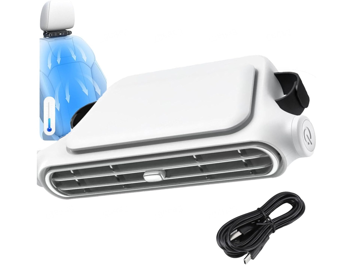 Ventilador De Carro Com 3 Velocidades, Alimentado Por Usb, Mini Ventilador Portátil Para Vans, Suvs E Trailers, Branco