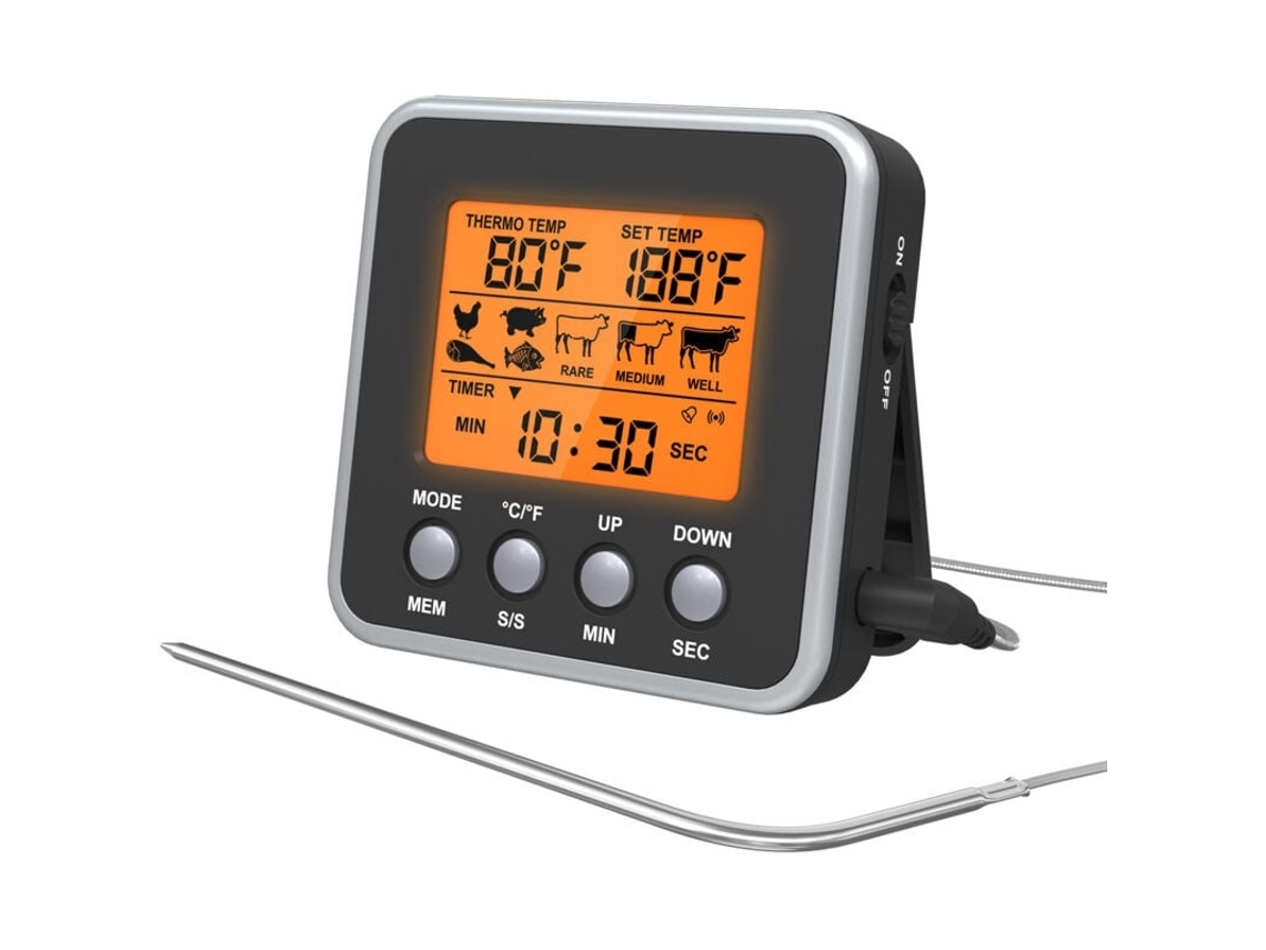 Termómetro Digital De Carne Lurelia De Leitura Rápida Para Cozinha E Churrasco, Retroiluminado, Magnético