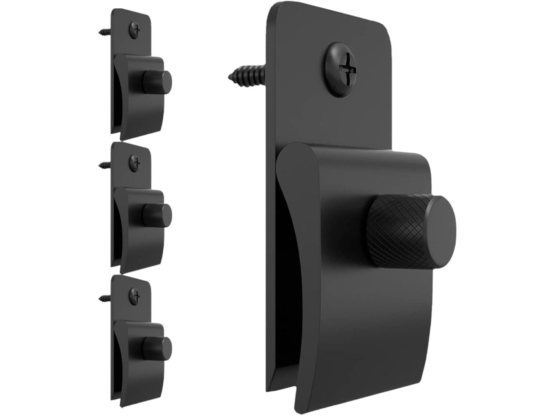 Conjunto de 4 Healeved Presilhas Parede em Plástico Preto para Pendurar Tapeçarias e Mantas, Estéticas Prática